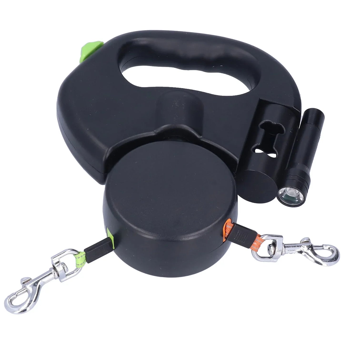 Retractable Double Dog Leash – No-Tangle Dual Leash for Two Dogs, Heavy Duty, Reflective, Comfortable Grip
