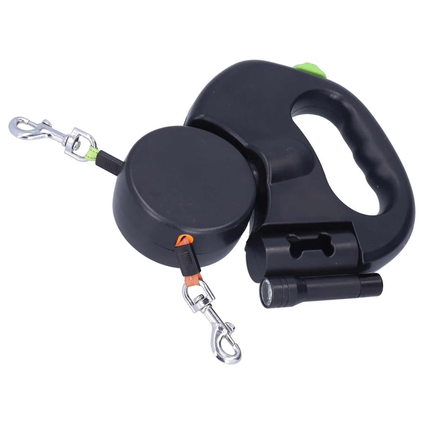 Retractable Double Dog Leash – No-Tangle Dual Leash for Two Dogs, Heavy Duty, Reflective, Comfortable Grip