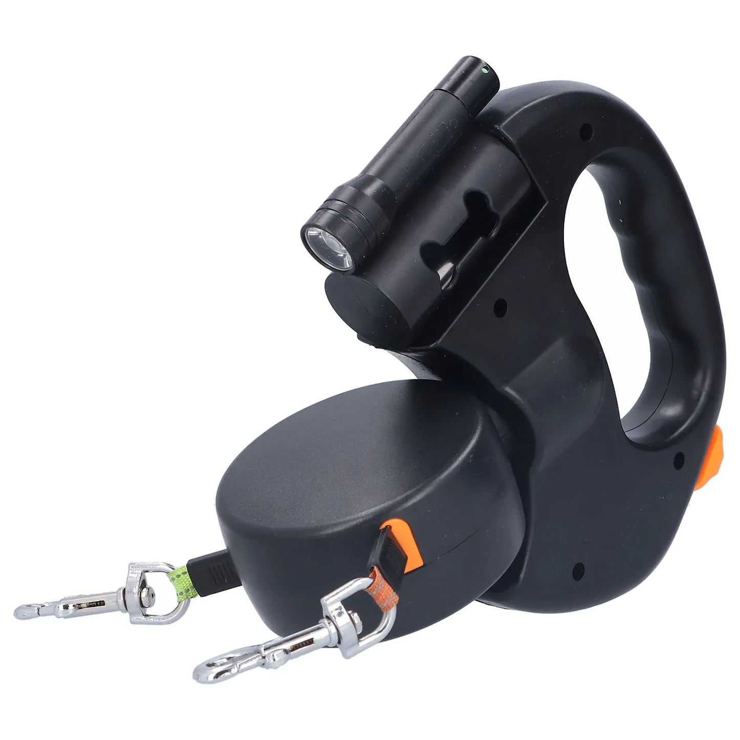 Retractable Double Dog Leash – No-Tangle Dual Leash for Two Dogs, Heavy Duty, Reflective, Comfortable Grip