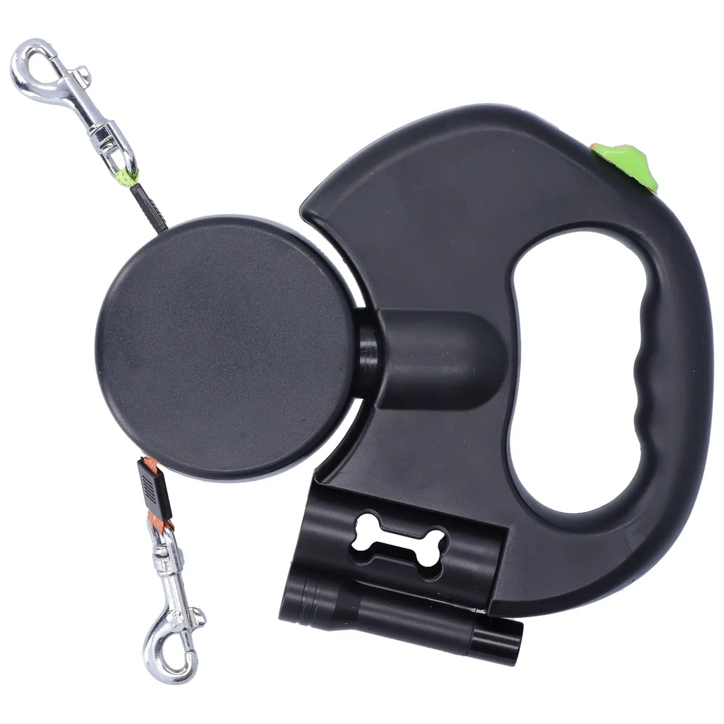 Retractable Double Dog Leash – No-Tangle Dual Leash for Two Dogs, Heavy Duty, Reflective, Comfortable Grip